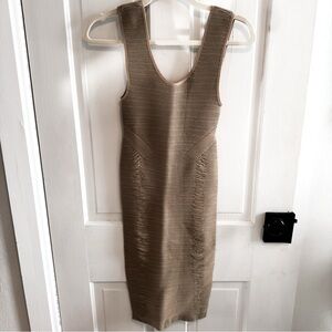 Aura Tan Textured Midi Dress